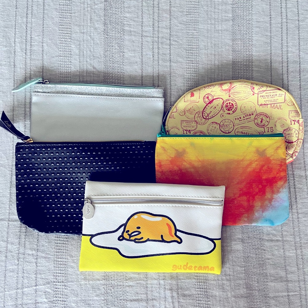 Ipsy glam bags set of five including gudetama.